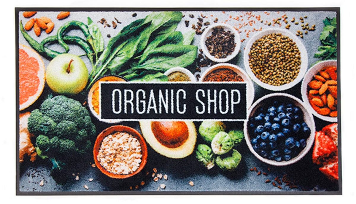 Beispielbild einer Schmidt Services Logomatte mit Organic Shop Print